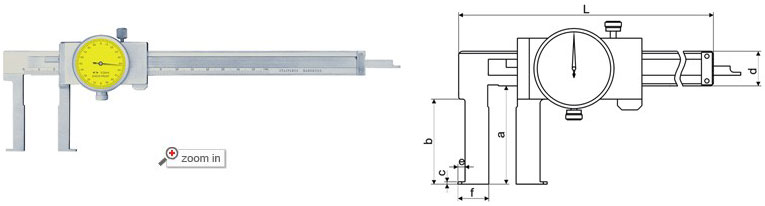 Inside Groove Dial Calipers With Flat Points