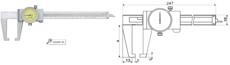 Outside Groove Dial Calipers With Flat Points