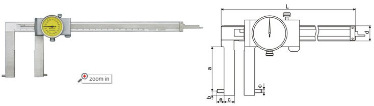 Inside Groove Dial Calipers With Round Points