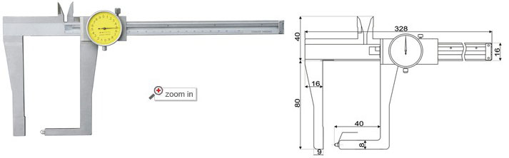 Outside Groove Dial Calipers With Tube Thickness