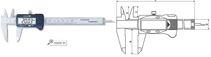 Three-key Standard Digital Calipers