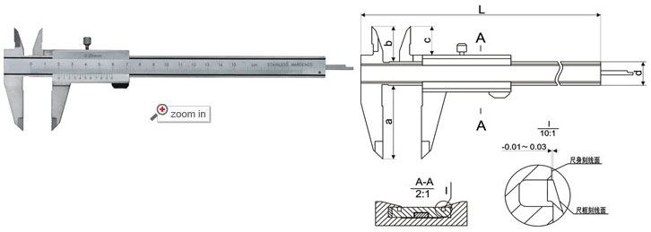 Bevel Parallax-free Vernier Calipers Bevel Parallax-free Vernier Calipers